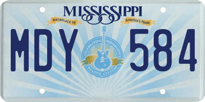 MS license plate MDY584