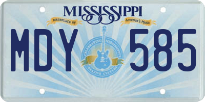 MS license plate MDY585