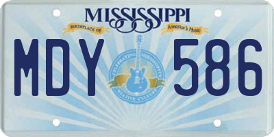 MS license plate MDY586