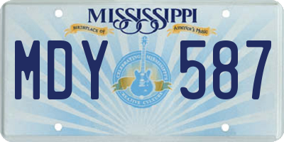 MS license plate MDY587