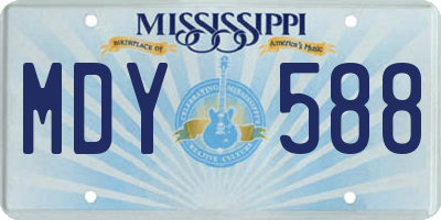 MS license plate MDY588
