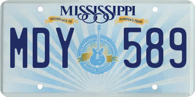 MS license plate MDY589