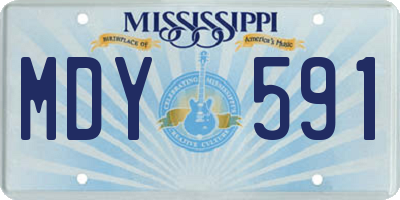MS license plate MDY591