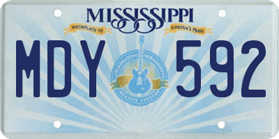 MS license plate MDY592