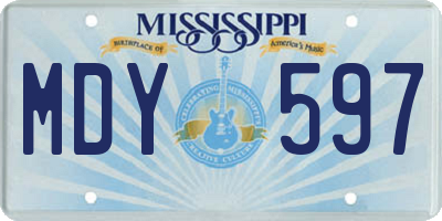 MS license plate MDY597