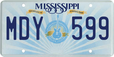MS license plate MDY599