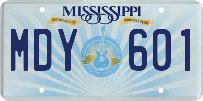 MS license plate MDY601
