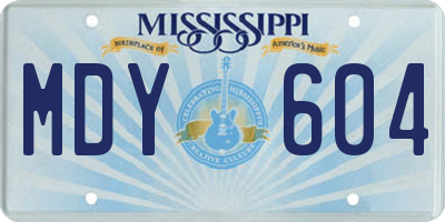 MS license plate MDY604