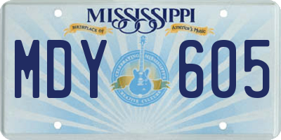 MS license plate MDY605