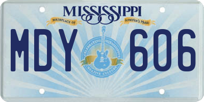 MS license plate MDY606