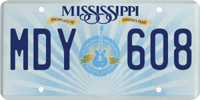 MS license plate MDY608