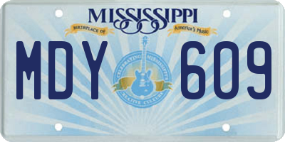 MS license plate MDY609