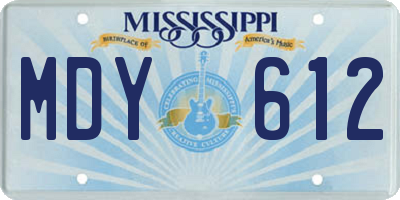 MS license plate MDY612