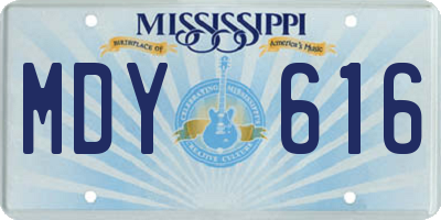 MS license plate MDY616
