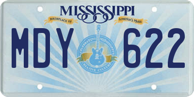 MS license plate MDY622