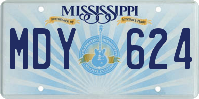 MS license plate MDY624