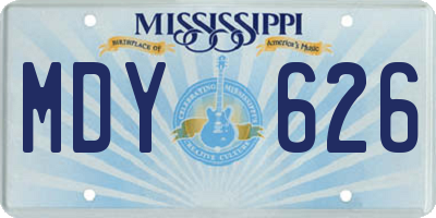 MS license plate MDY626