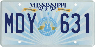 MS license plate MDY631