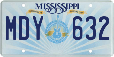 MS license plate MDY632