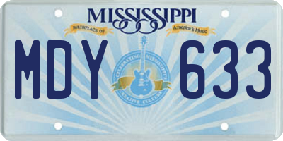 MS license plate MDY633