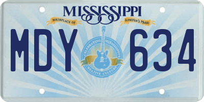 MS license plate MDY634