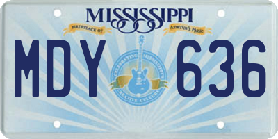 MS license plate MDY636