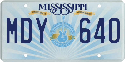 MS license plate MDY640