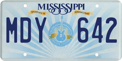 MS license plate MDY642