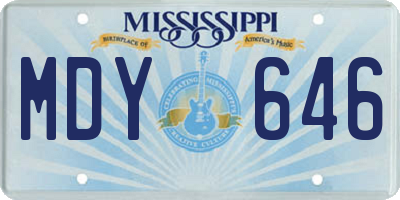 MS license plate MDY646