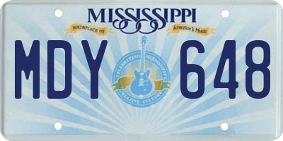 MS license plate MDY648