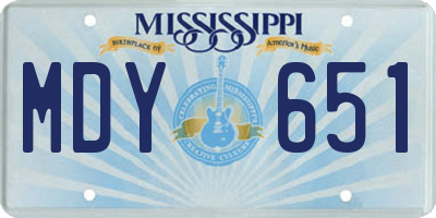 MS license plate MDY651