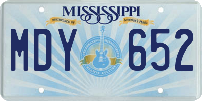 MS license plate MDY652