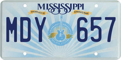 MS license plate MDY657