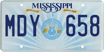 MS license plate MDY658