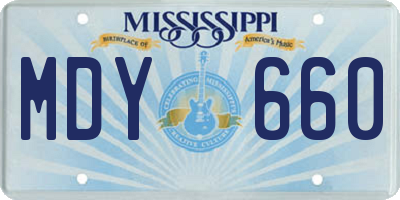 MS license plate MDY660