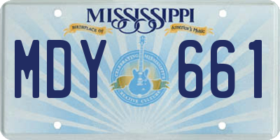 MS license plate MDY661