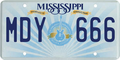 MS license plate MDY666