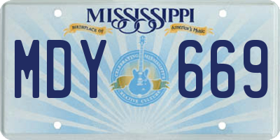 MS license plate MDY669