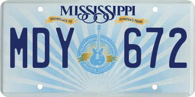 MS license plate MDY672