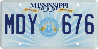 MS license plate MDY676