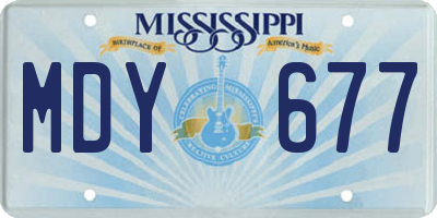 MS license plate MDY677
