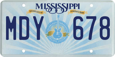 MS license plate MDY678