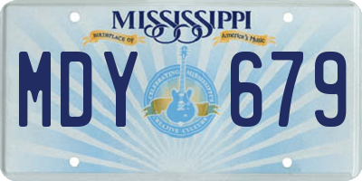 MS license plate MDY679