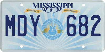MS license plate MDY682