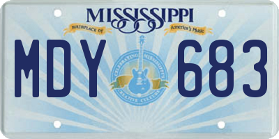 MS license plate MDY683