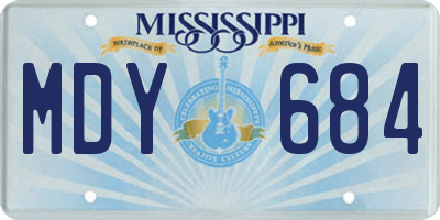 MS license plate MDY684