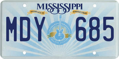 MS license plate MDY685