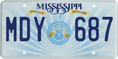 MS license plate MDY687