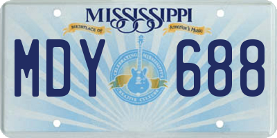MS license plate MDY688