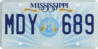 MS license plate MDY689